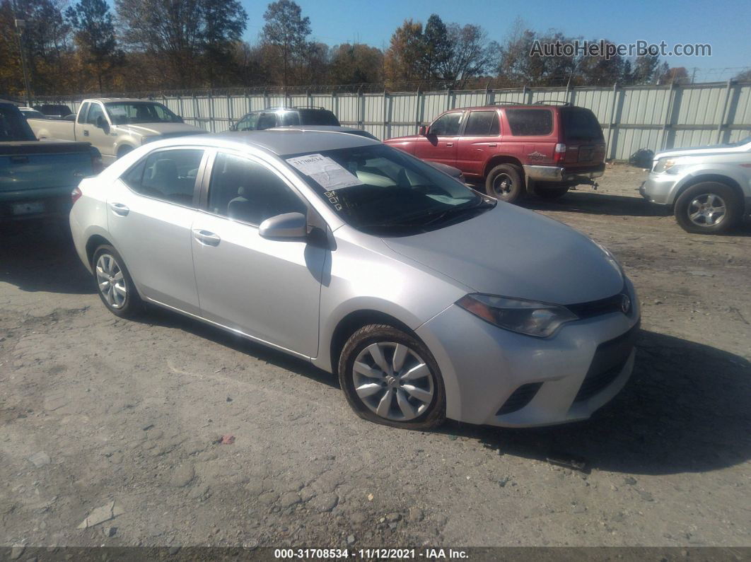 2014 Toyota Corolla L/le/s/s Plus/le Plus Silver vin: 2T1BURHE1EC012432