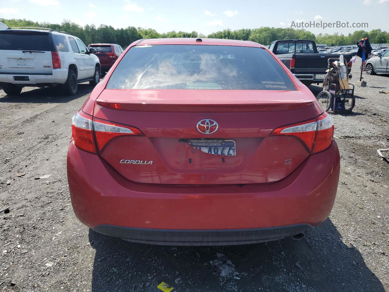 2014 Toyota Corolla L Red vin: 2T1BURHE1EC062649