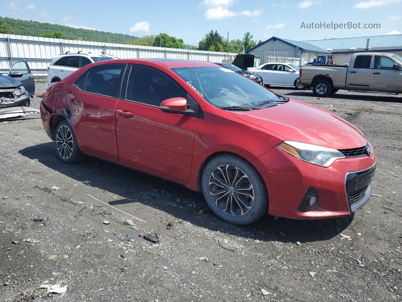 2014 Toyota Corolla L Red vin: 2T1BURHE1EC062649