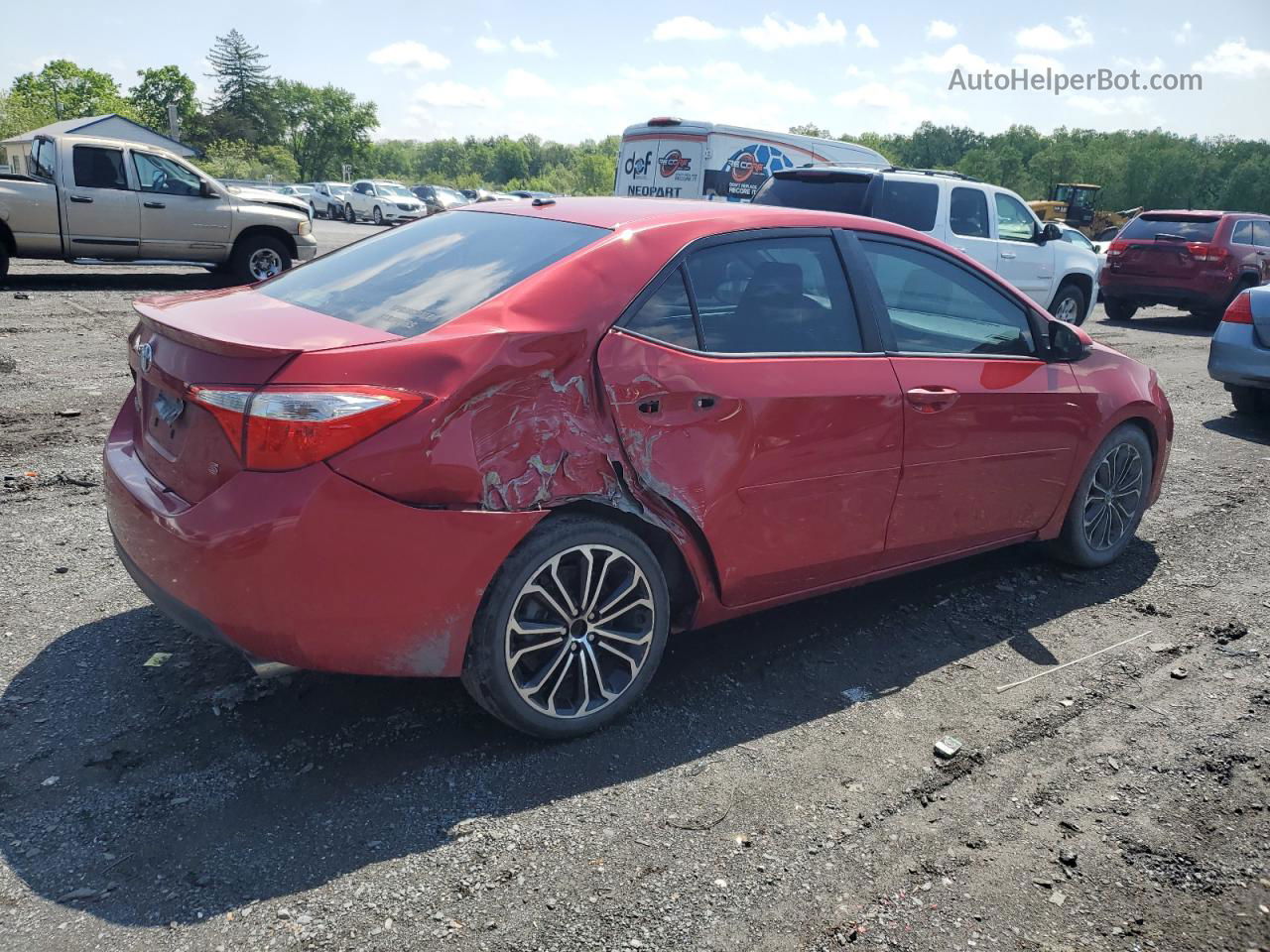 2014 Toyota Corolla L Red vin: 2T1BURHE1EC062649