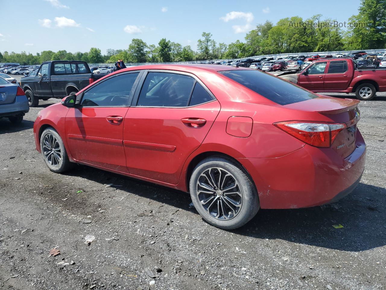 2014 Toyota Corolla L Красный vin: 2T1BURHE1EC062649