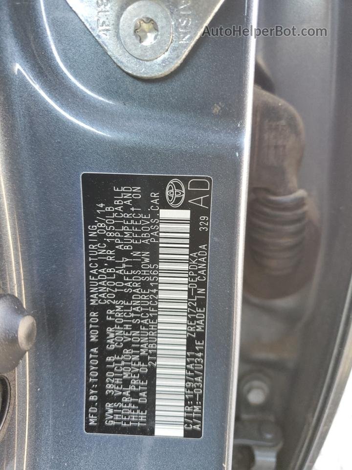 2015 Toyota Corolla L Синий vin: 2T1BURHE1FC241565