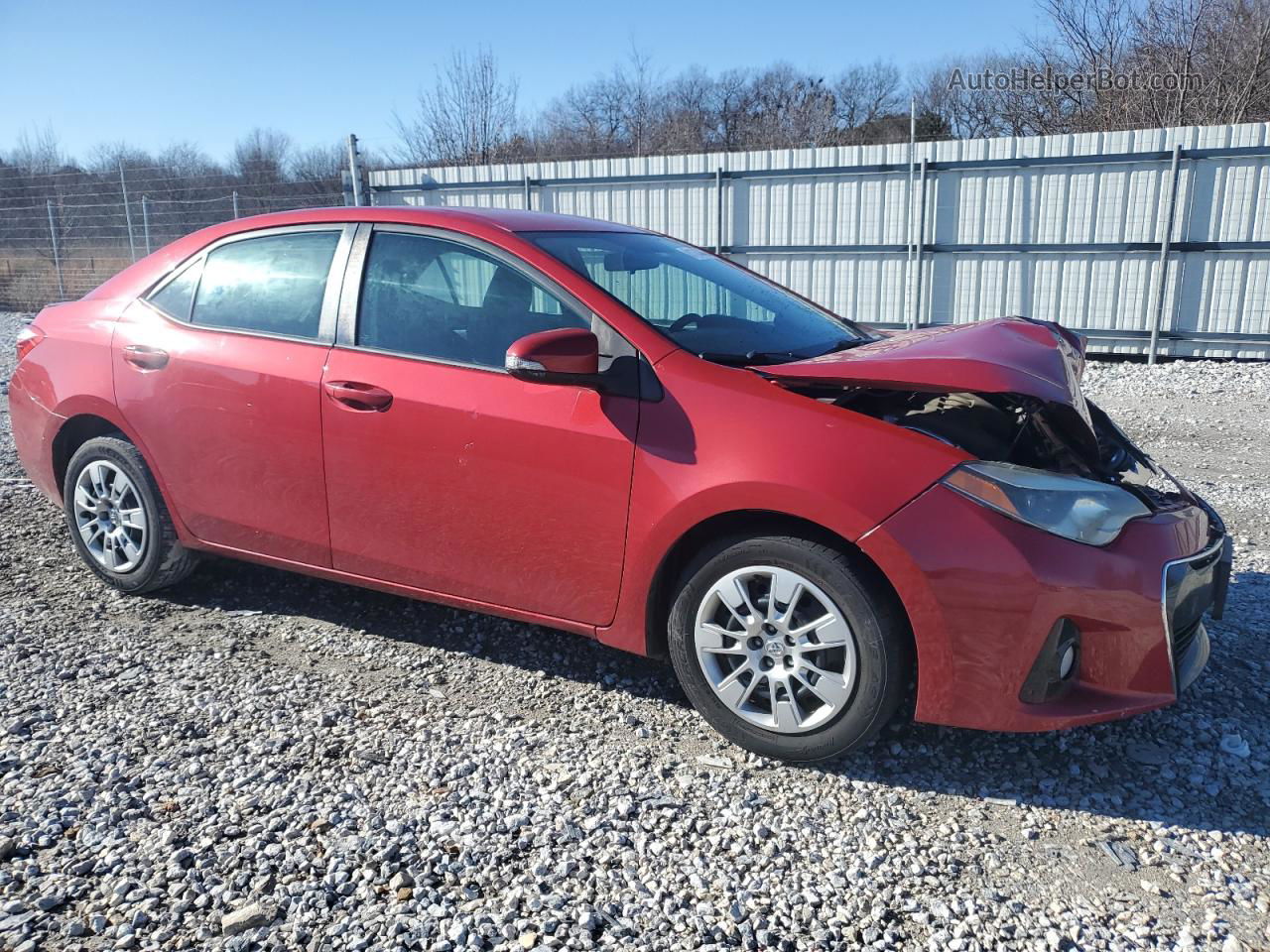 2015 Toyota Corolla L Red vin: 2T1BURHE1FC289809