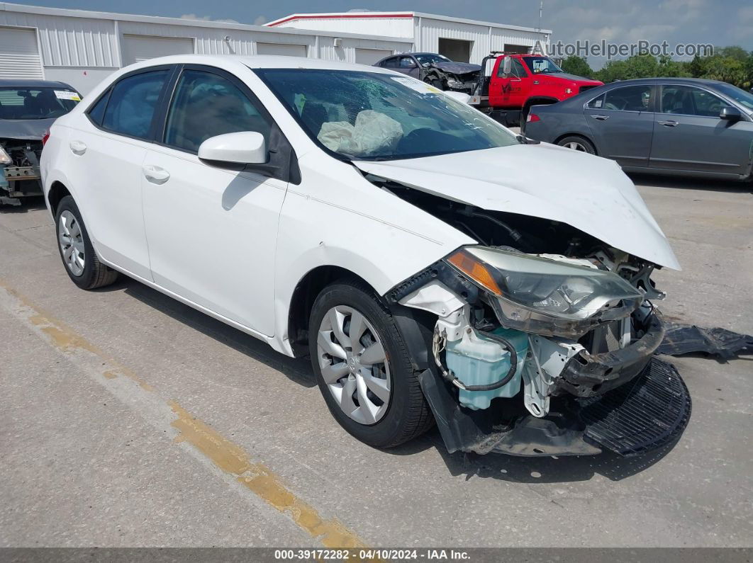 2015 Toyota Corolla L/le/le Pls/prm/s/s Pls White vin: 2T1BURHE1FC323411