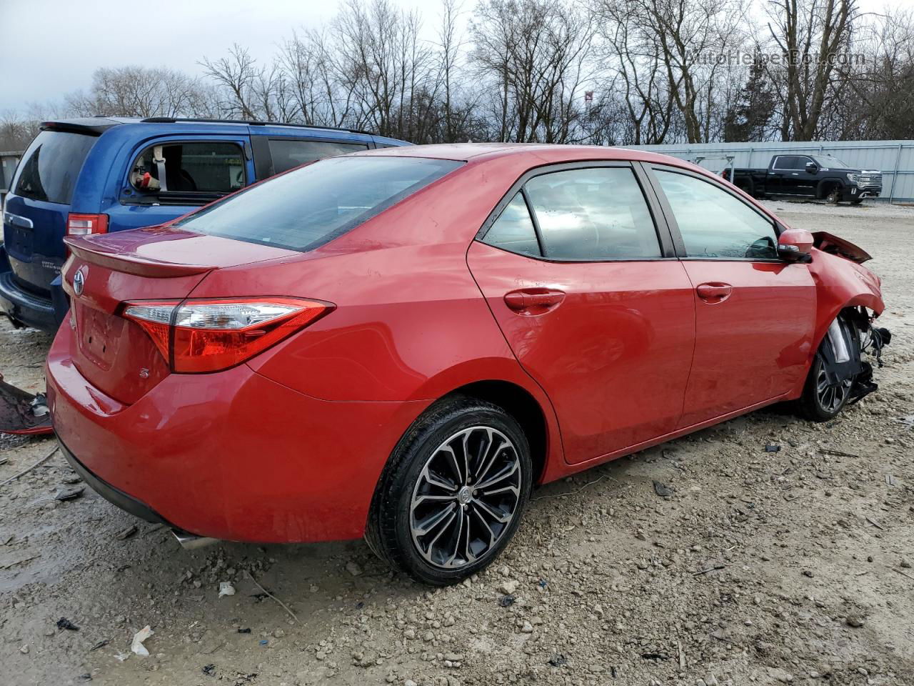 2015 Toyota Corolla L Red vin: 2T1BURHE1FC350530