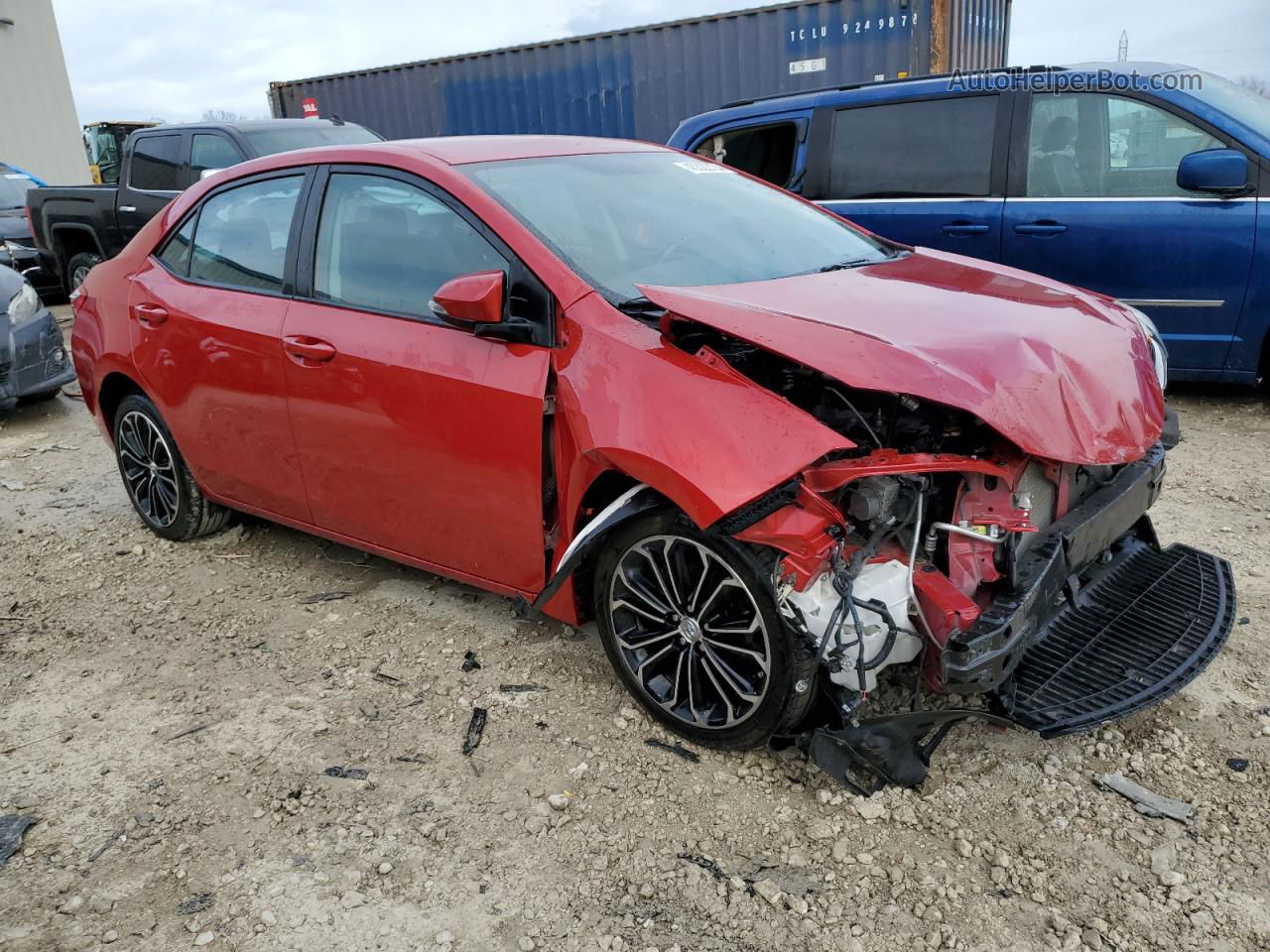 2015 Toyota Corolla L Red vin: 2T1BURHE1FC350530