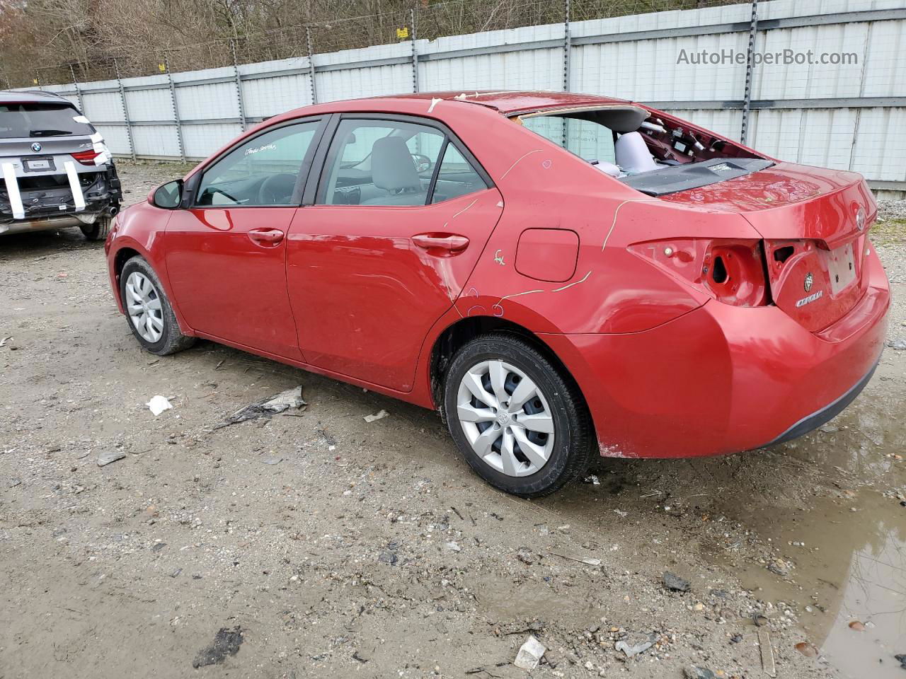 2015 Toyota Corolla L Red vin: 2T1BURHE1FC351094