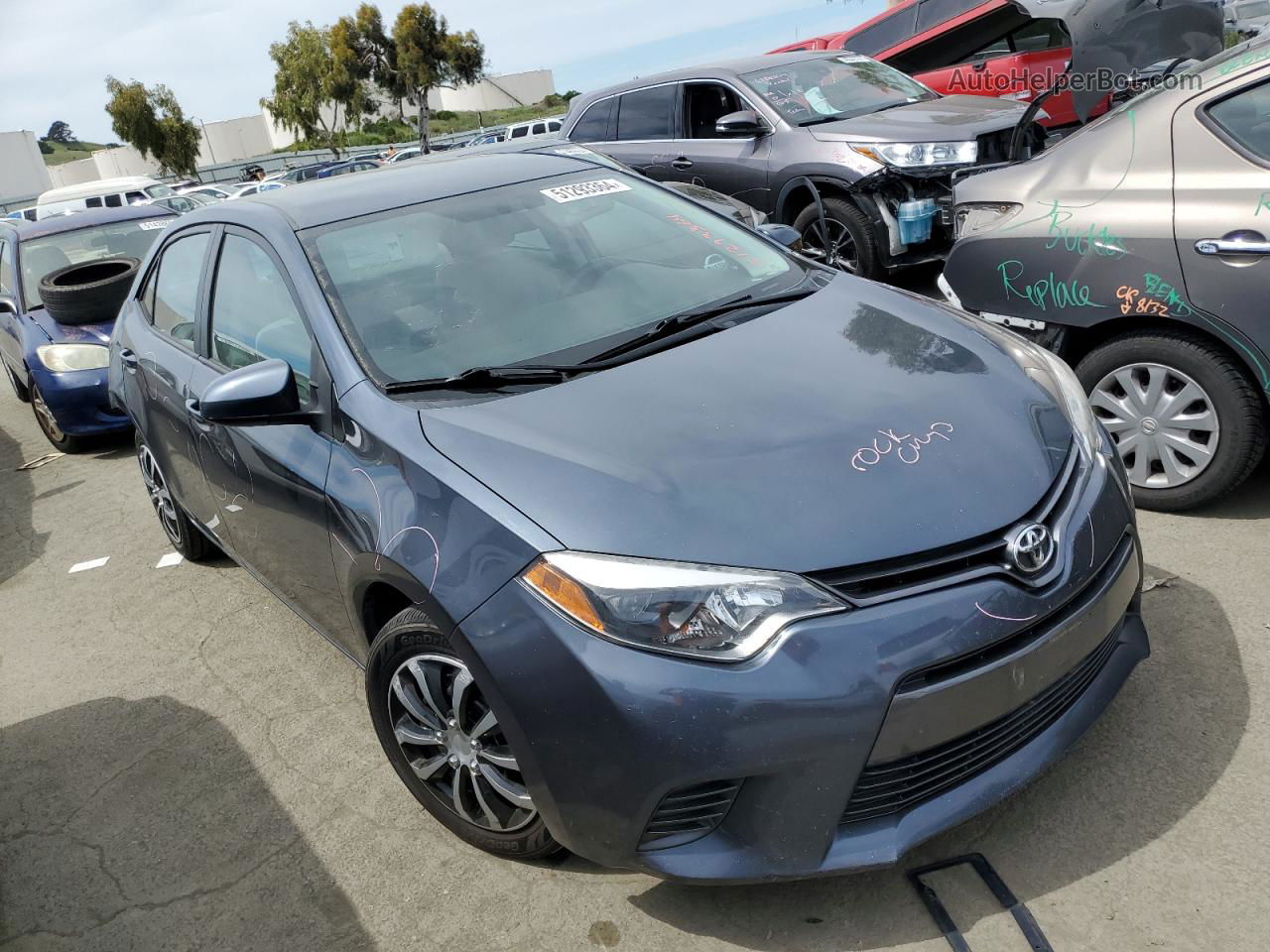 2015 Toyota Corolla L Gray vin: 2T1BURHE1FC378473