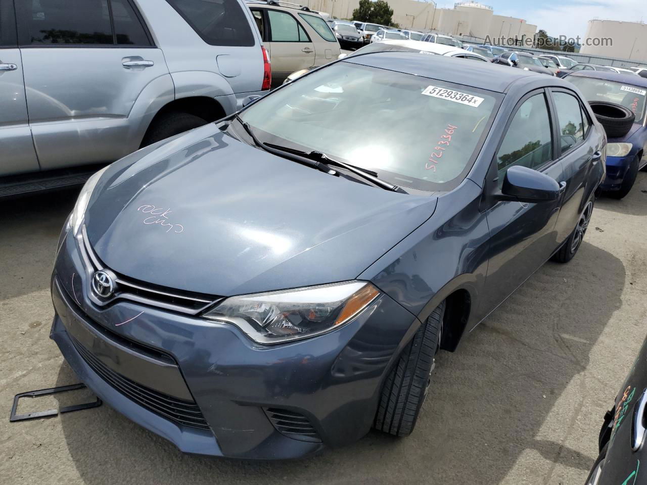 2015 Toyota Corolla L Gray vin: 2T1BURHE1FC378473