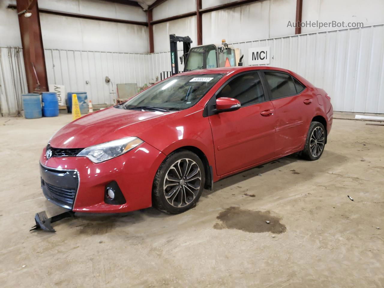 2015 Toyota Corolla L Red vin: 2T1BURHE1FC418521