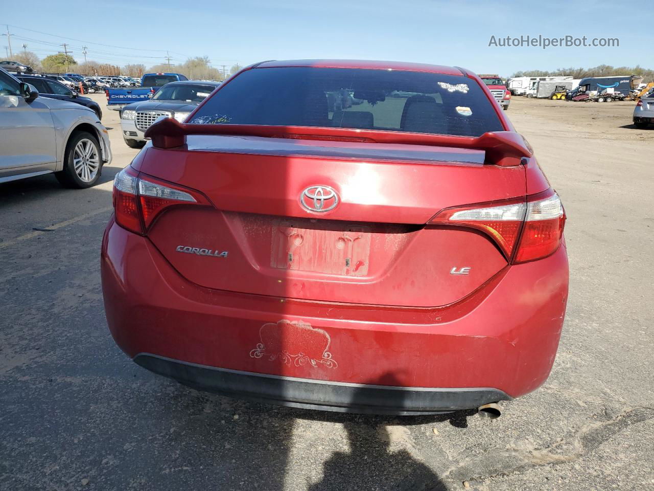 2015 Toyota Corolla L Red vin: 2T1BURHE1FC433276