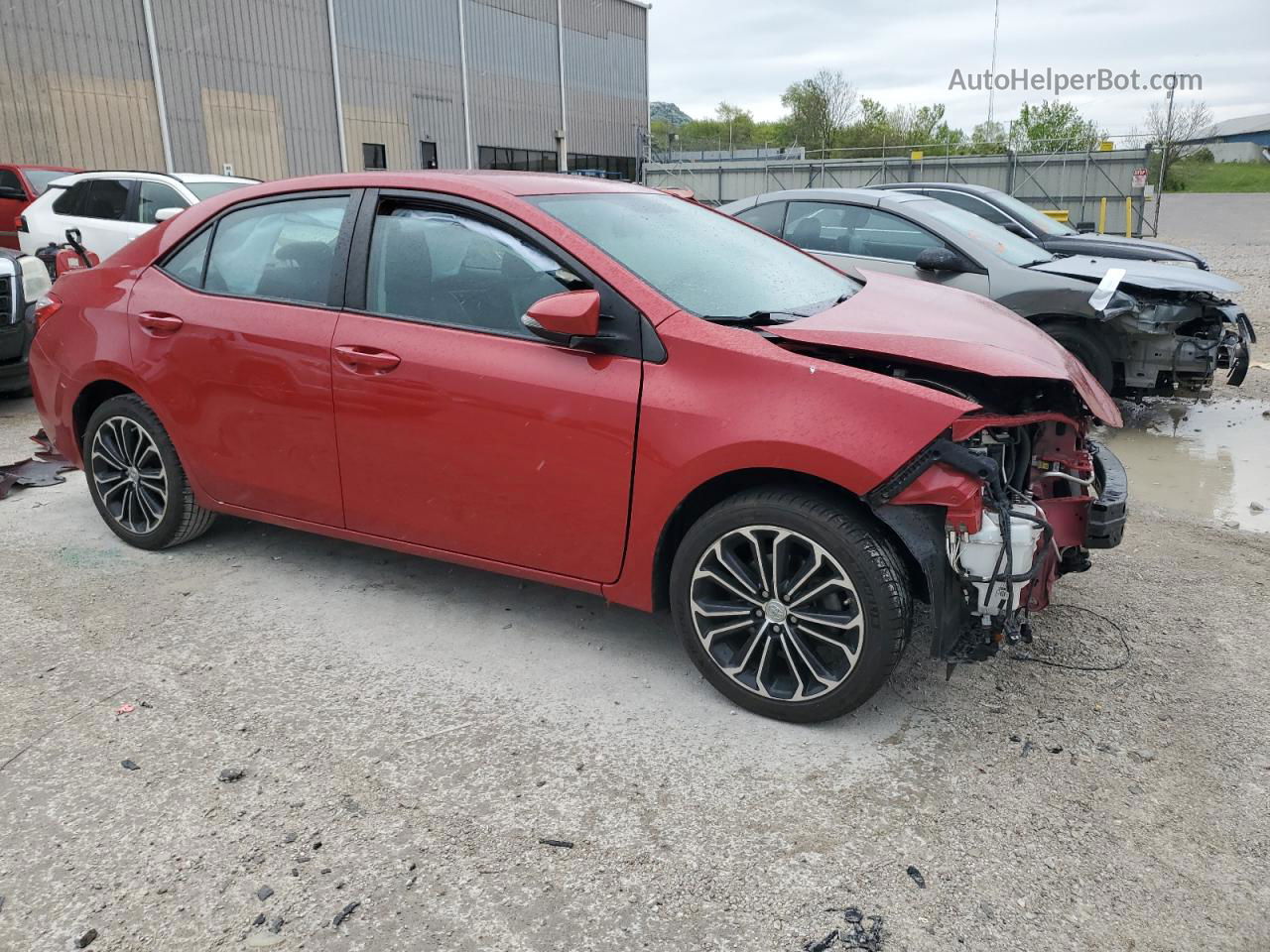 2015 Toyota Corolla L Red vin: 2T1BURHE1FC444665