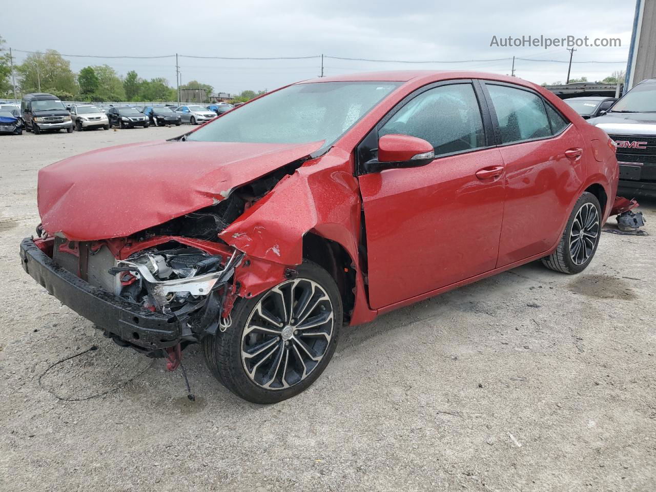 2015 Toyota Corolla L Red vin: 2T1BURHE1FC444665