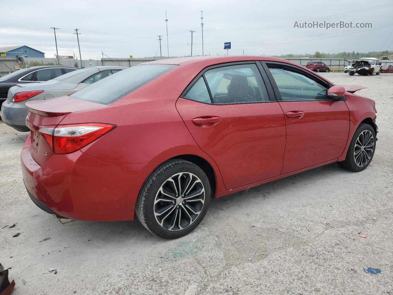 2015 Toyota Corolla L Red vin: 2T1BURHE1FC444665