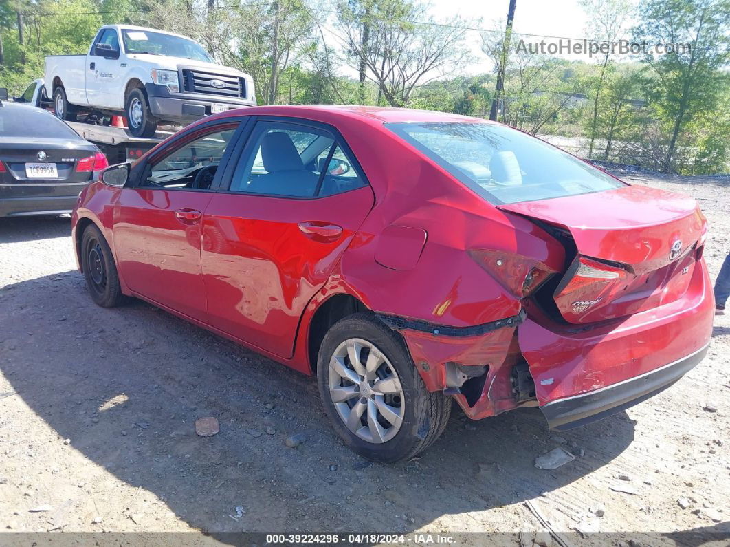 2016 Toyota Corolla Le Red vin: 2T1BURHE1GC512870