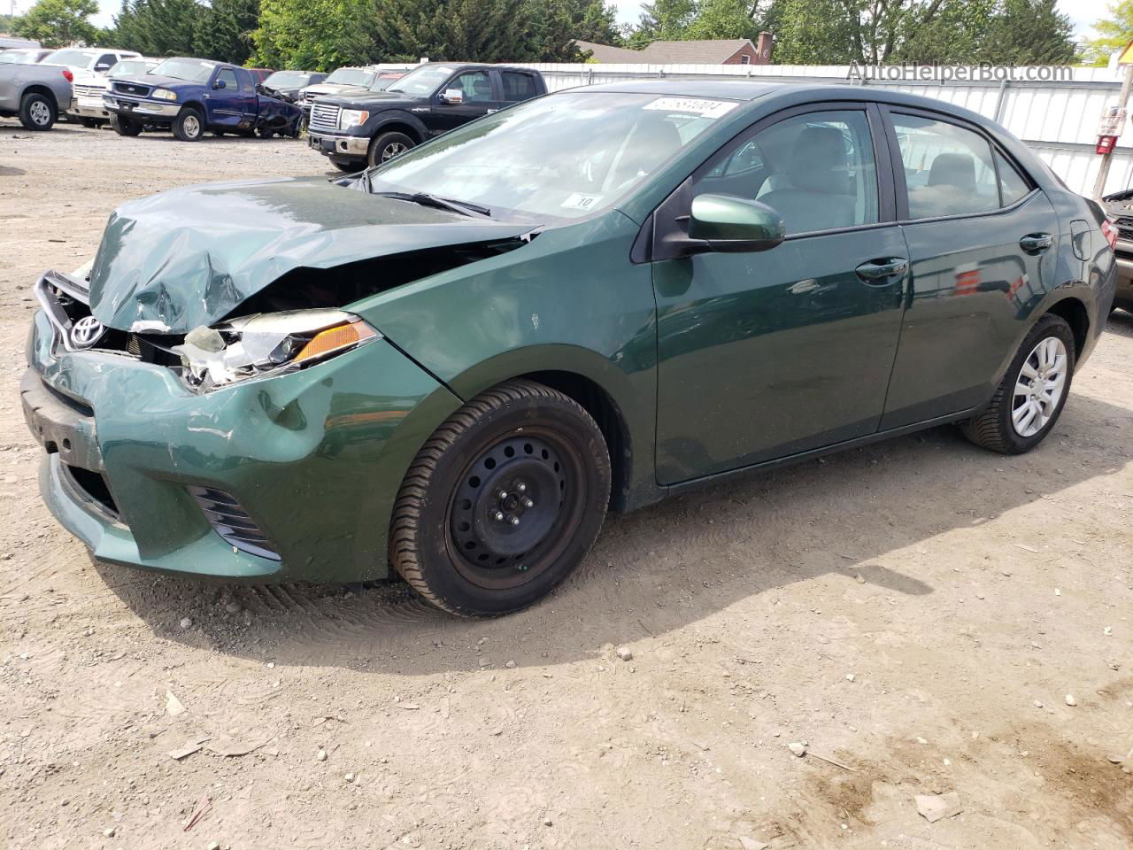 2016 Toyota Corolla L Green vin: 2T1BURHE1GC537395