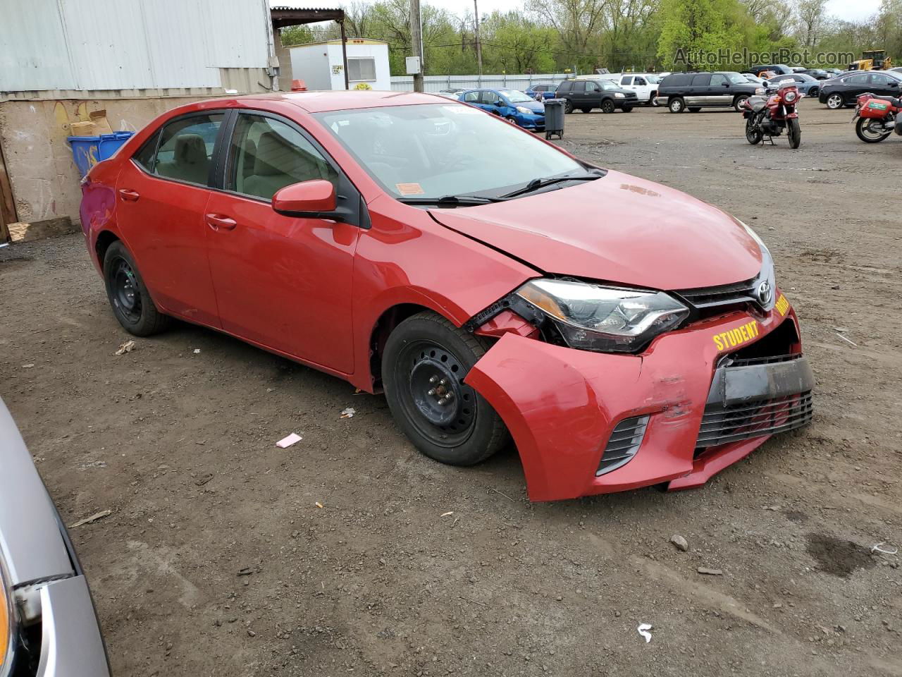 2016 Toyota Corolla L Красный vin: 2T1BURHE1GC568985