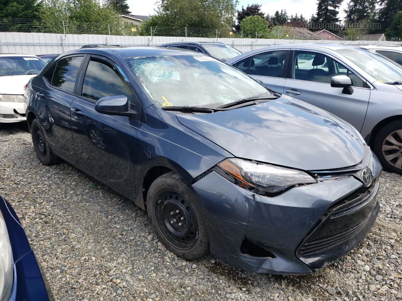 2019 Toyota Corolla L Gray vin: 2T1BURHE1KC175528