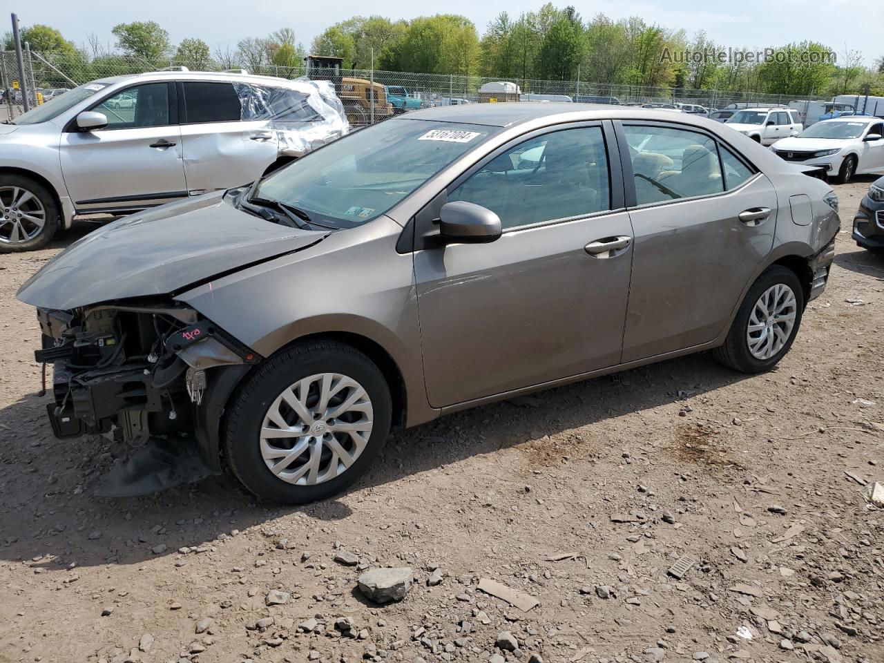 2019 Toyota Corolla L Gray vin: 2T1BURHE1KC176078