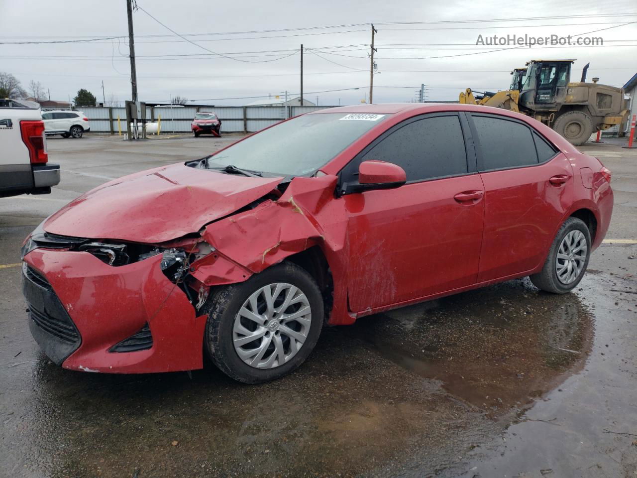 2019 Toyota Corolla L Red vin: 2T1BURHE1KC234870