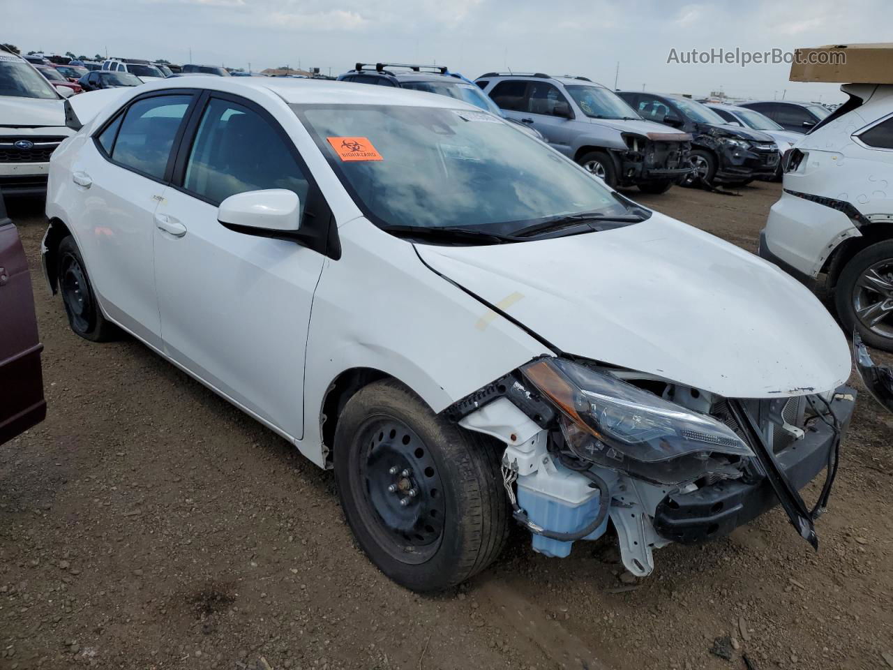 2019 Toyota Corolla L White vin: 2T1BURHE1KC240314