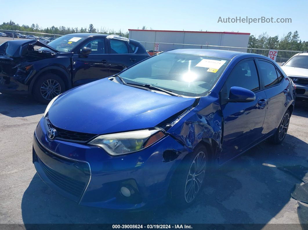 2014 Toyota Corolla S Plus Blue vin: 2T1BURHE2EC167667