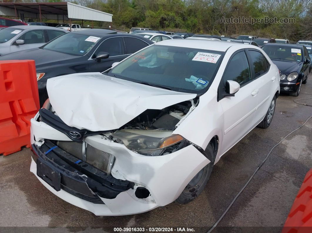 2015 Toyota Corolla Le White vin: 2T1BURHE2FC261677