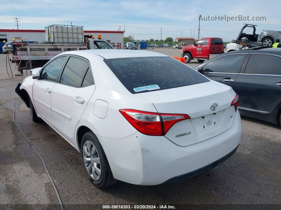 2015 Toyota Corolla Le White vin: 2T1BURHE2FC261677