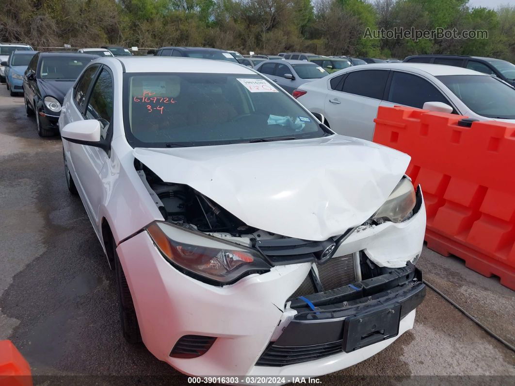 2015 Toyota Corolla Le White vin: 2T1BURHE2FC261677