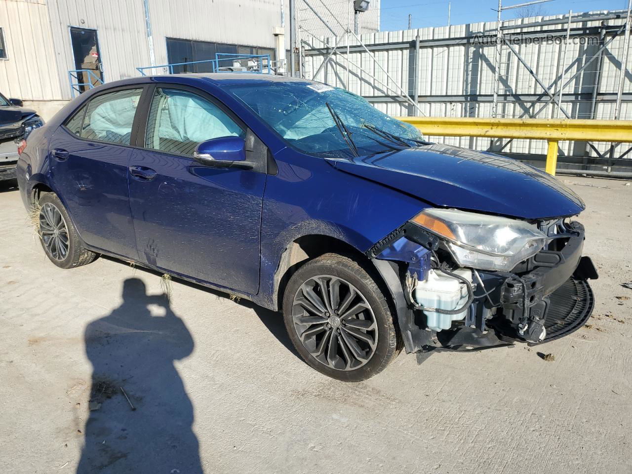 2015 Toyota Corolla L Blue vin: 2T1BURHE2FC282044