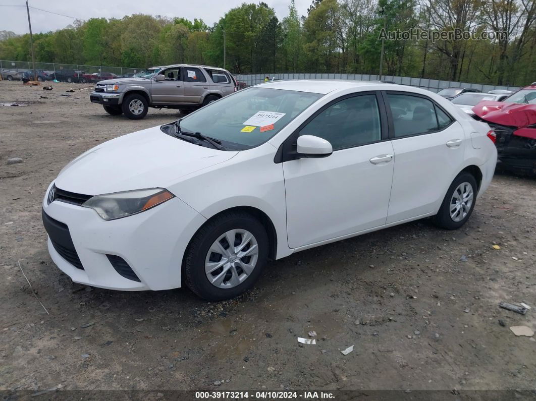 2015 Toyota Corolla L White vin: 2T1BURHE2FC367627