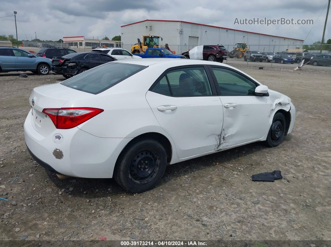 2015 Toyota Corolla L White vin: 2T1BURHE2FC367627