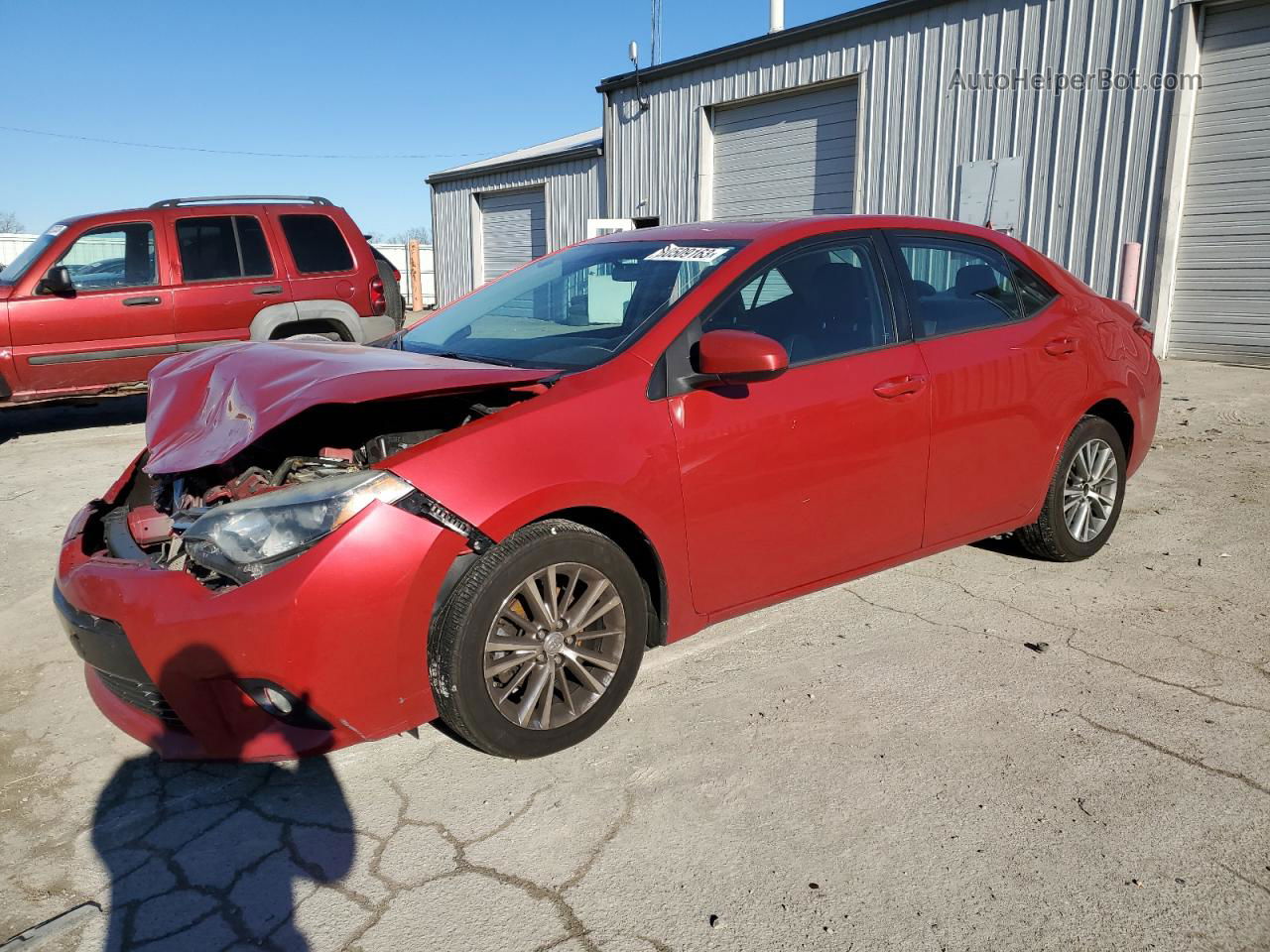 2015 Toyota Corolla L Red vin: 2T1BURHE2FC429074