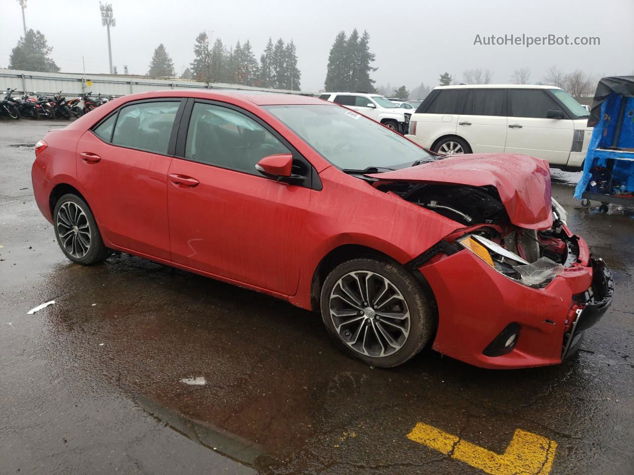 2015 Toyota Corolla L Red vin: 2T1BURHE2FC436462