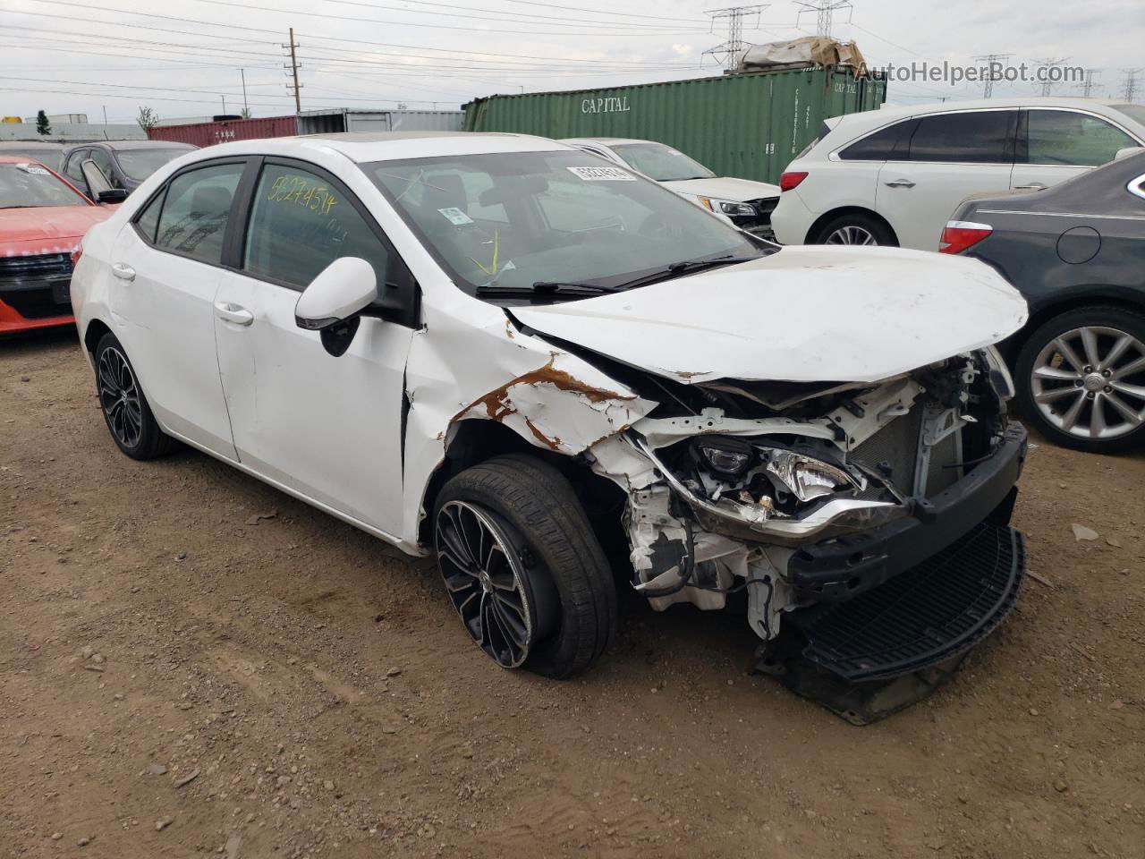 2015 Toyota Corolla L White vin: 2T1BURHE2FC447851