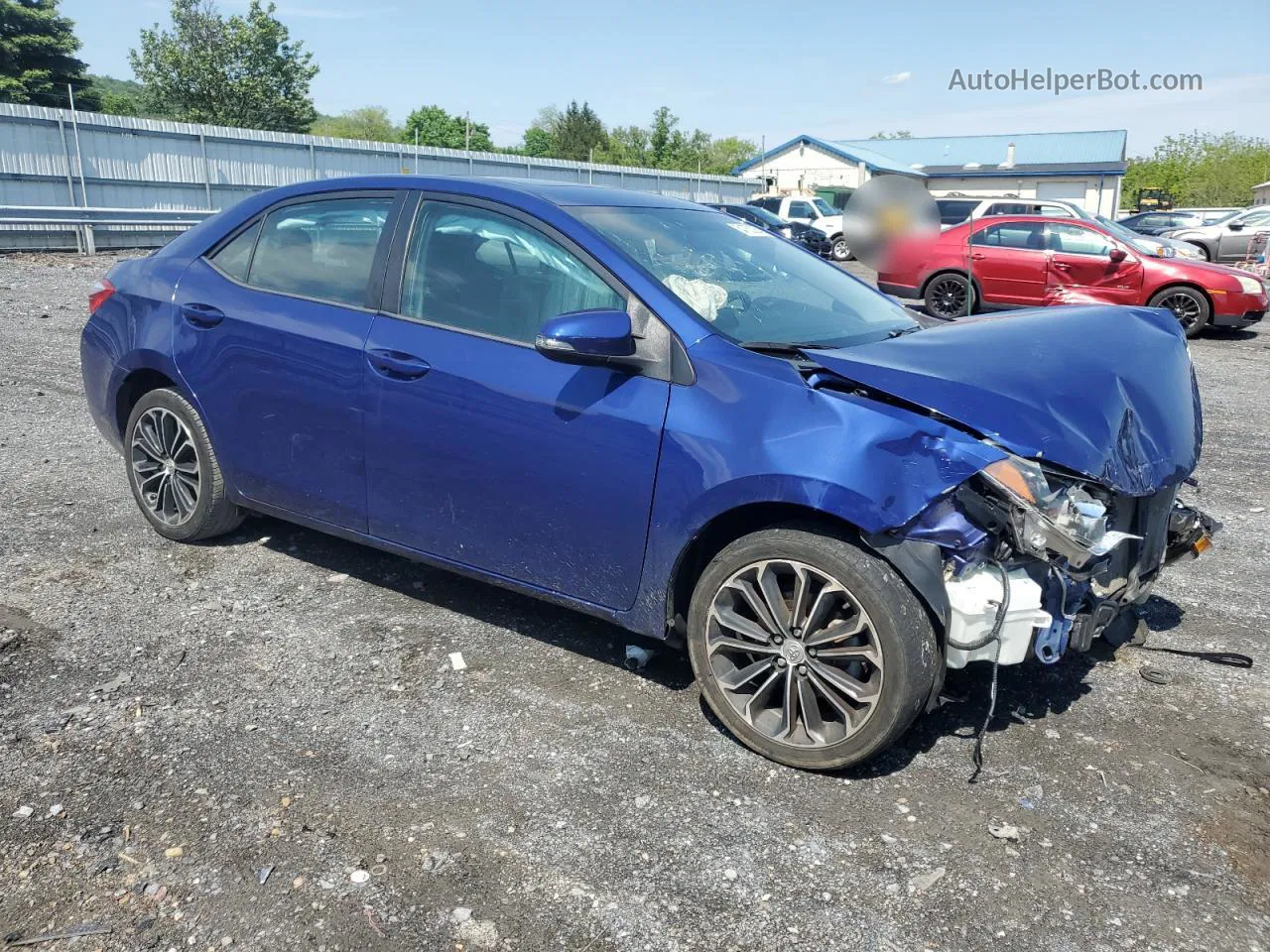 2015 Toyota Corolla L Blue vin: 2T1BURHE2FC462205