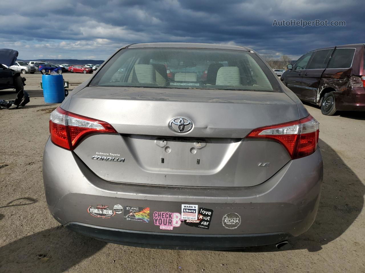 2015 Toyota Corolla L Серый vin: 2T1BURHE2FC467033