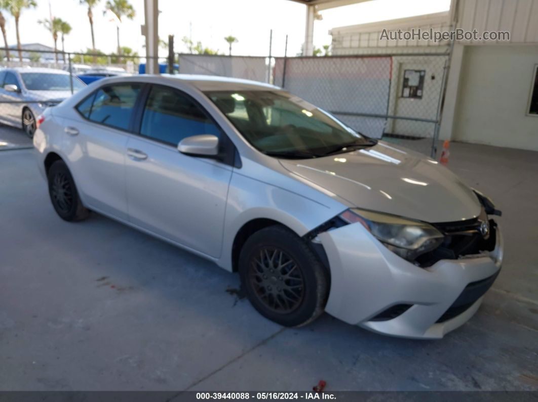 2016 Toyota Corolla L Silver vin: 2T1BURHE2GC487977