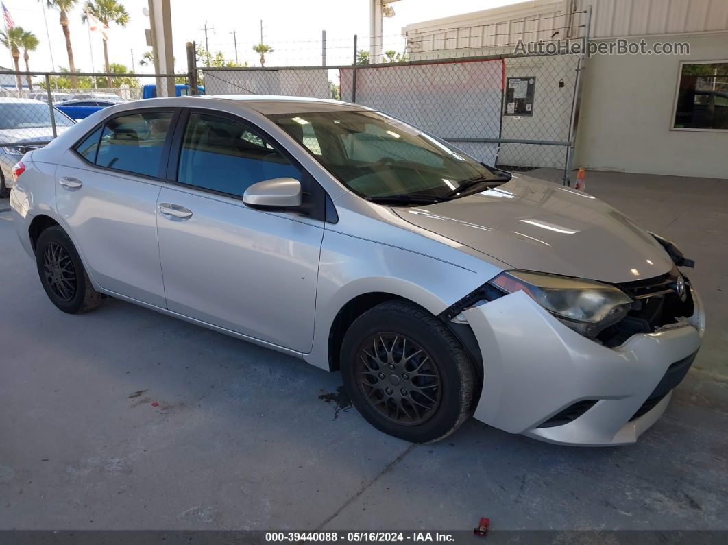 2016 Toyota Corolla L Silver vin: 2T1BURHE2GC487977