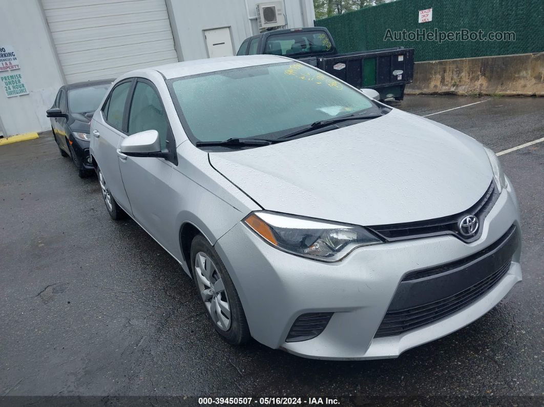 2016 Toyota Corolla Le Silver vin: 2T1BURHE2GC658002