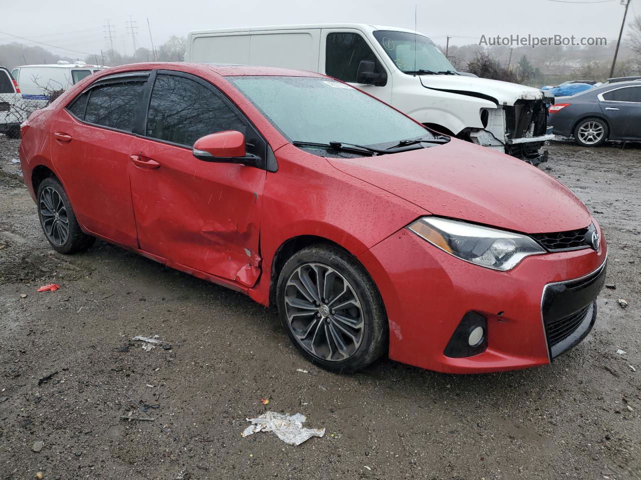 2016 Toyota Corolla L Red vin: 2T1BURHE2GC712897