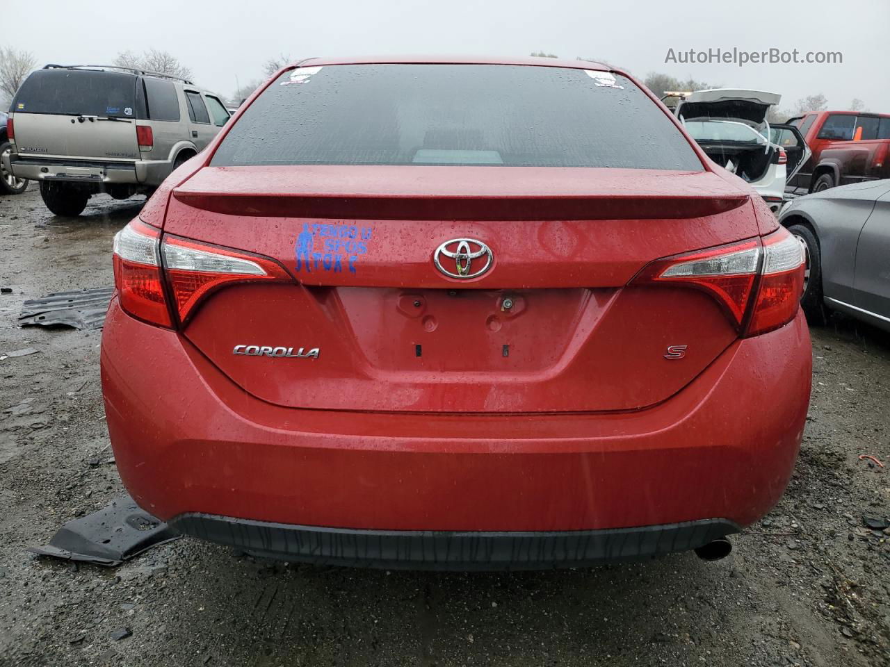 2016 Toyota Corolla L Red vin: 2T1BURHE2GC712897