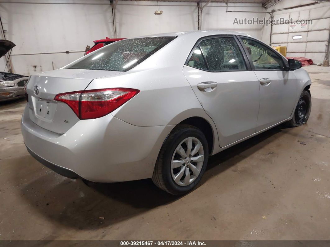 2016 Toyota Corolla Le Silver vin: 2T1BURHE2GC731157