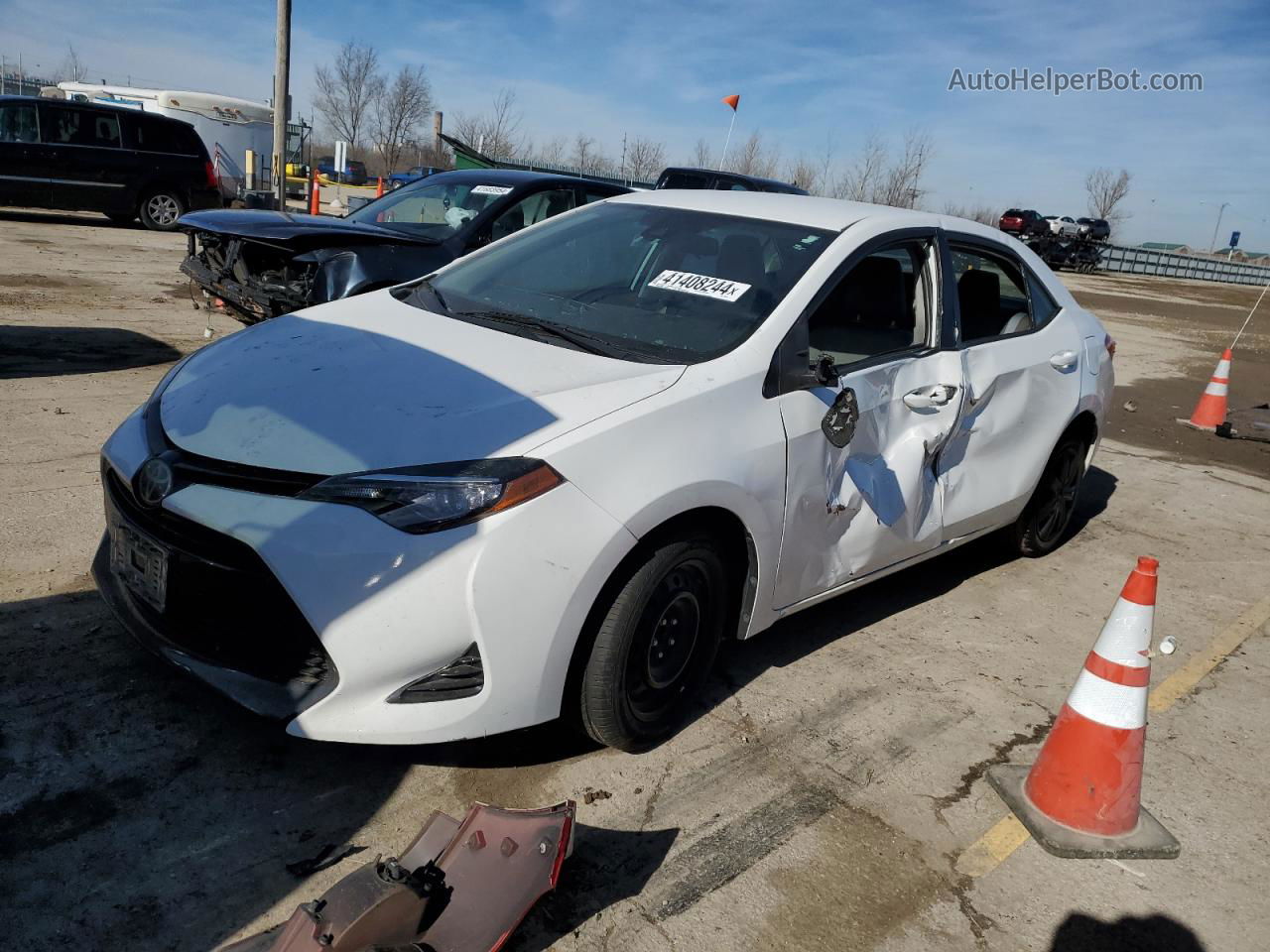 2017 Toyota Corolla L White vin: 2T1BURHE2HC772227