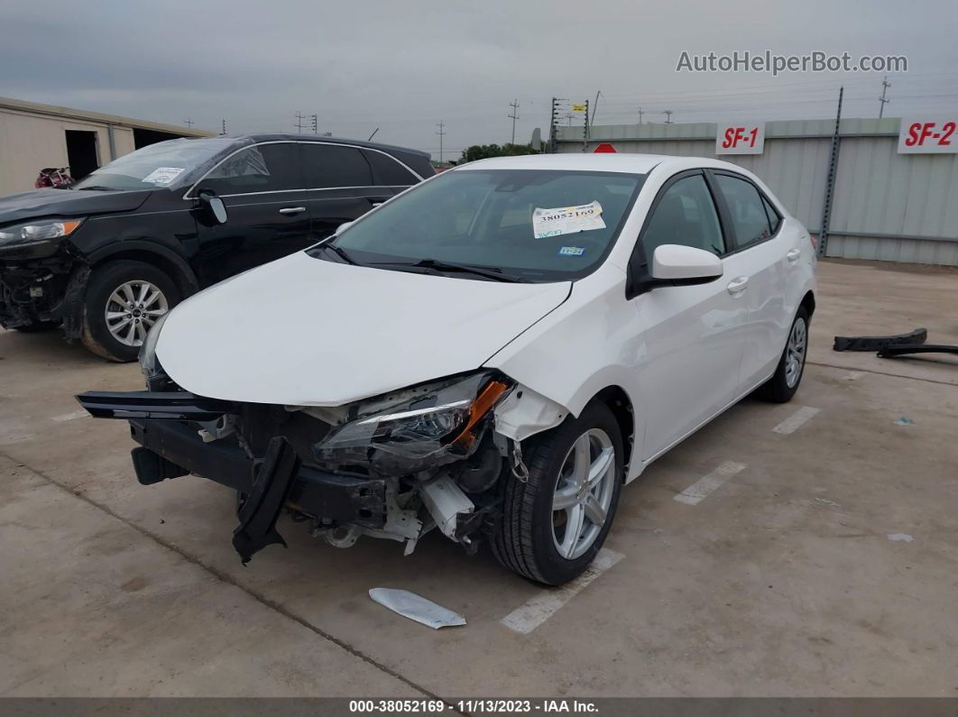 2018 Toyota Corolla Le White vin: 2T1BURHE2JC069264