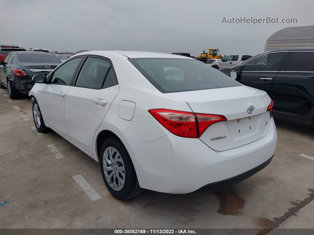 2018 Toyota Corolla Le White vin: 2T1BURHE2JC069264