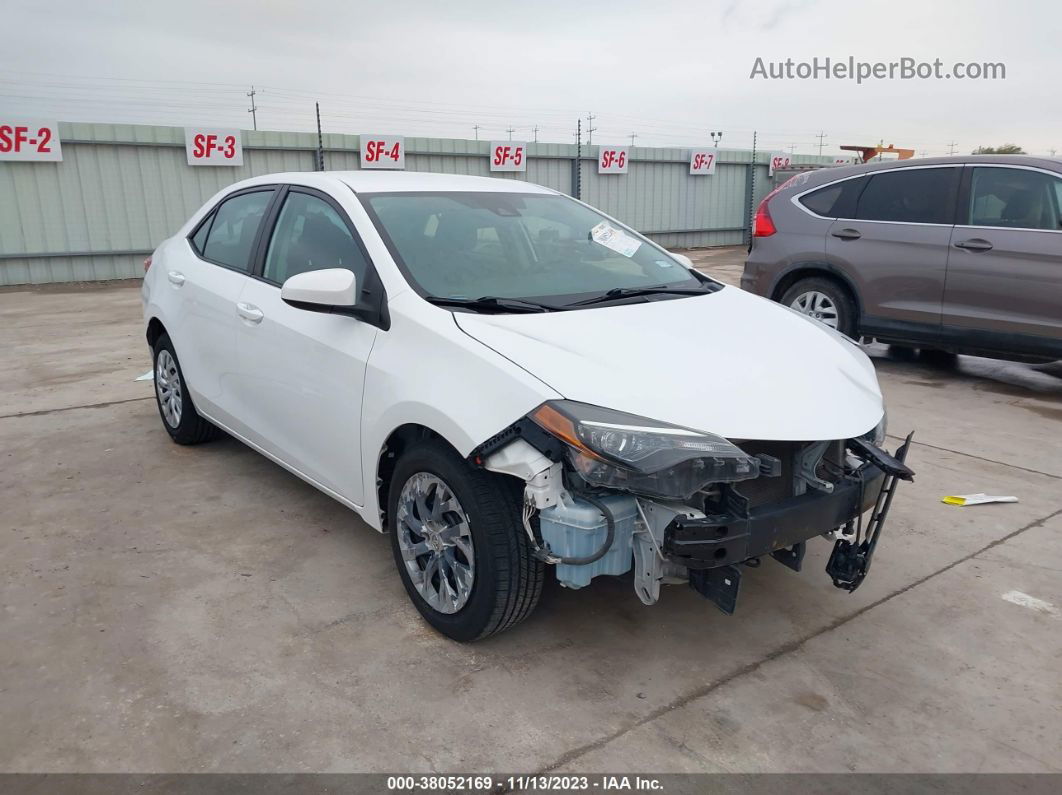 2018 Toyota Corolla Le White vin: 2T1BURHE2JC069264