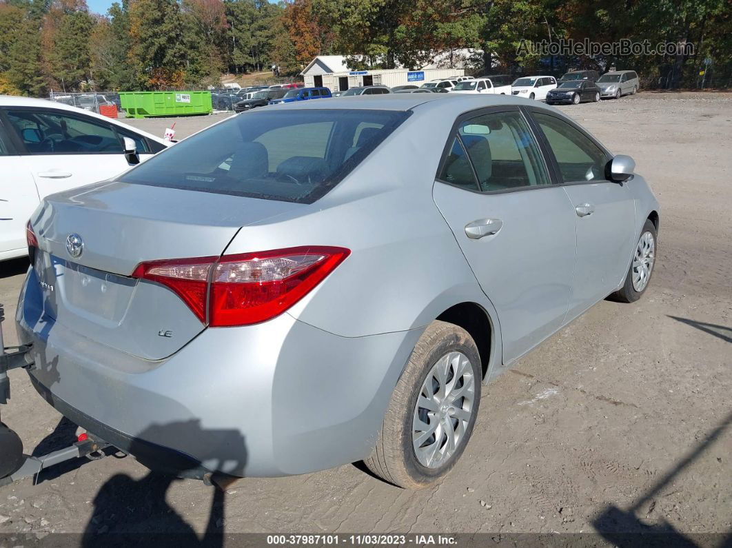 2019 Toyota Corolla Le Silver vin: 2T1BURHE2KC166871