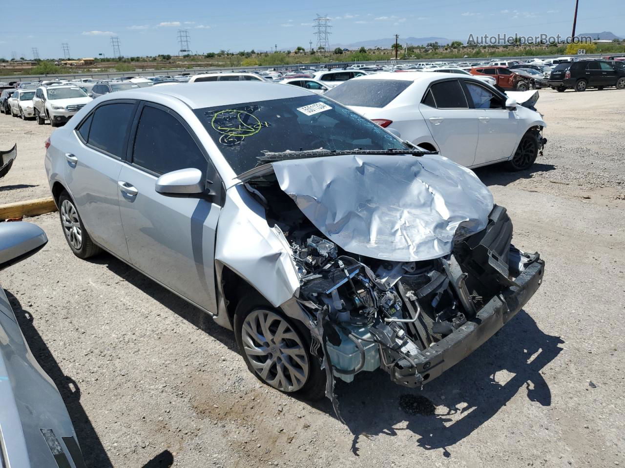 2019 Toyota Corolla L Silver vin: 2T1BURHE2KC236787