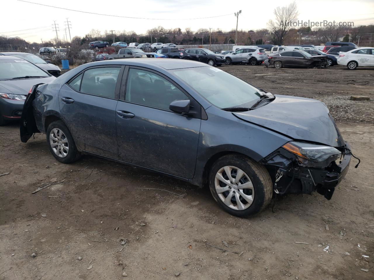 2019 Toyota Corolla L Синий vin: 2T1BURHE2KC237941